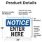Signmission Enter Here OSHA Notice Sign, Vinyl Decal, 24in W x 18in L, 2PK OS-2PACK-NS-D-1824-L-12073 - alternate 4
